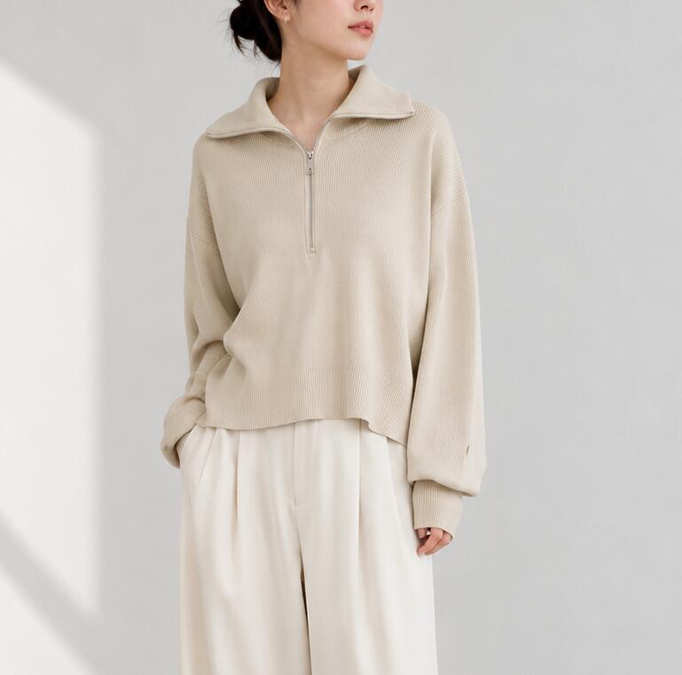 Rakuten - 【予約】【早期予約でポイント10倍】【PRIORITY 2026 winter collection】【10月上旬～10月中旬入荷予定】PRIORITY プライオリティ　ジップアップニットプルオーバー/P67001KR