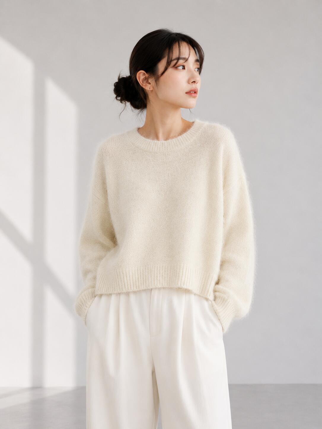 乐天商城 - 【予約】【早期予約でポイント10倍】【PRIORITY 2026 winter collection】【10月中旬～10月下旬入荷予定】PRIORITY プライオリティ　シャギーウールニットプルオーバー/P67005KR