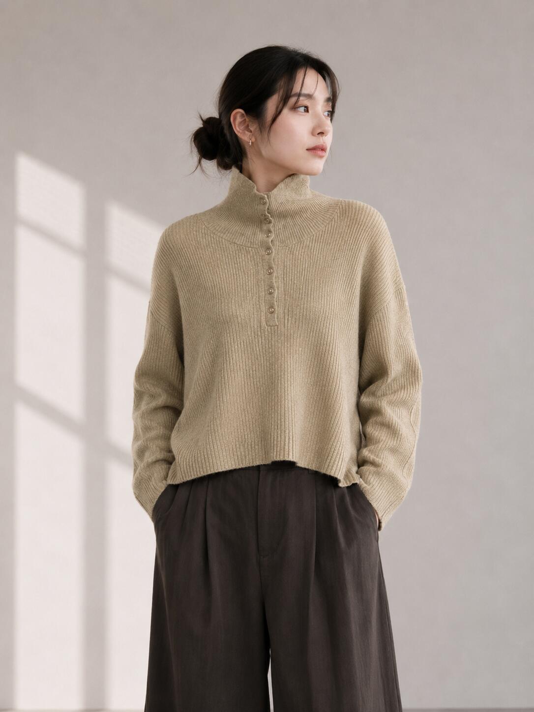 Rakuten - 【予約】【早期予約でポイント10倍】【PRIORITY 2026 winter collection】【10月上旬～10月中旬入荷予定】PRIORITY プライオリティ　タートルリブニットプルオーバー/P67008KR