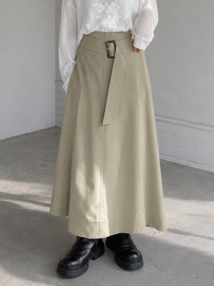 樂天商城 - 【予約】【早期予約でポイント10倍】【PRIORITY 2026 winter collection】【9月下旬～10月上旬入荷予定】PRIORITY プライオリティ　チャンキーベルトスカート/P67055HW