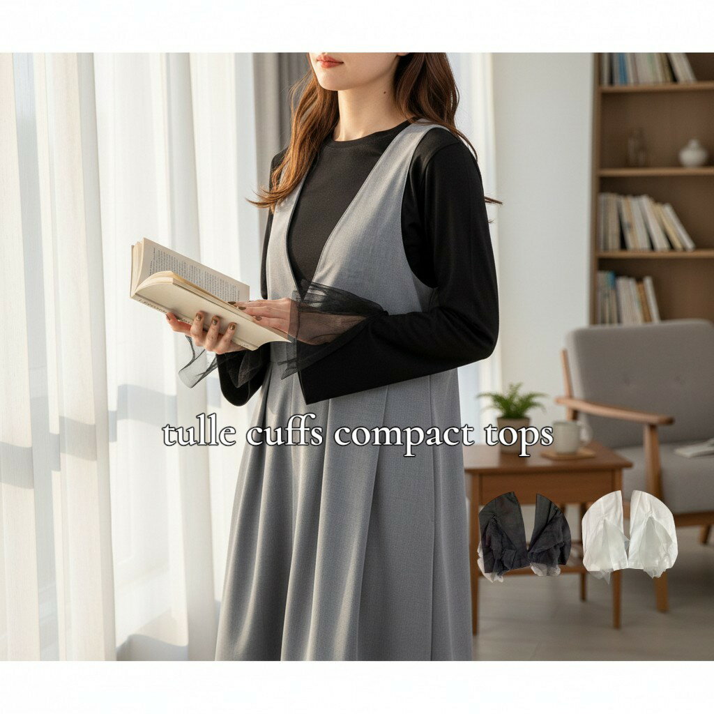 乐天商城 - ZAMPA　天竺チュールカフスコンパクトトップス　長袖　プルオーバー　型番15-0625