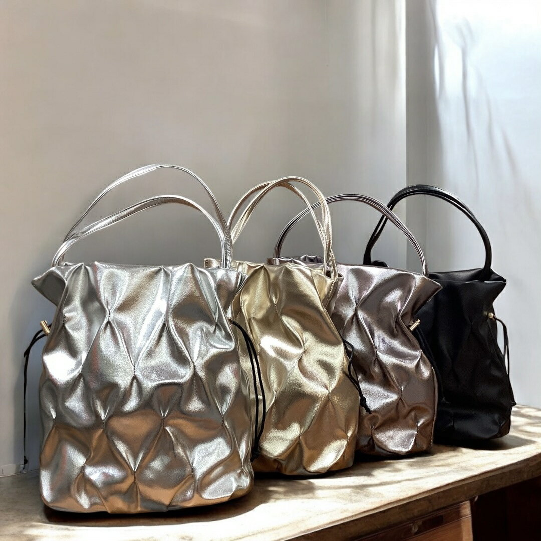 Rakuten - タック巾着3wayトートバック　ショルダーバック　型番24221