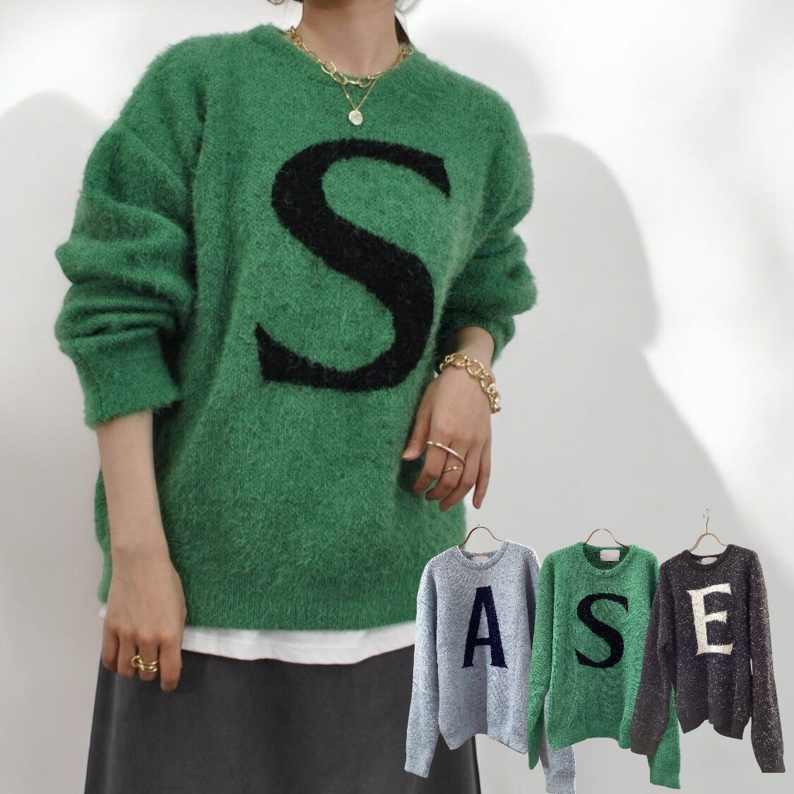 乐天商城 - RAGS　ラグズ　SEVENDAYS　アルファベットもっちりニット　型番1240908