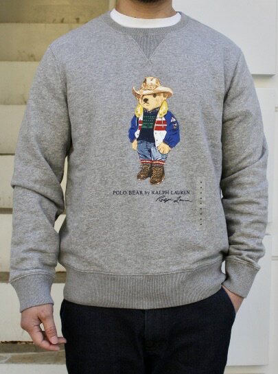 RALPH LAUREN(ラルフローレン)POLO BEAR FLEECE SWEAT SHIRTS (ポロベアー クルースウェット)日本未発売ポロベアースウェット トレーナー アメリカ買い付け 新品 グレー送料無料 即日出荷対応