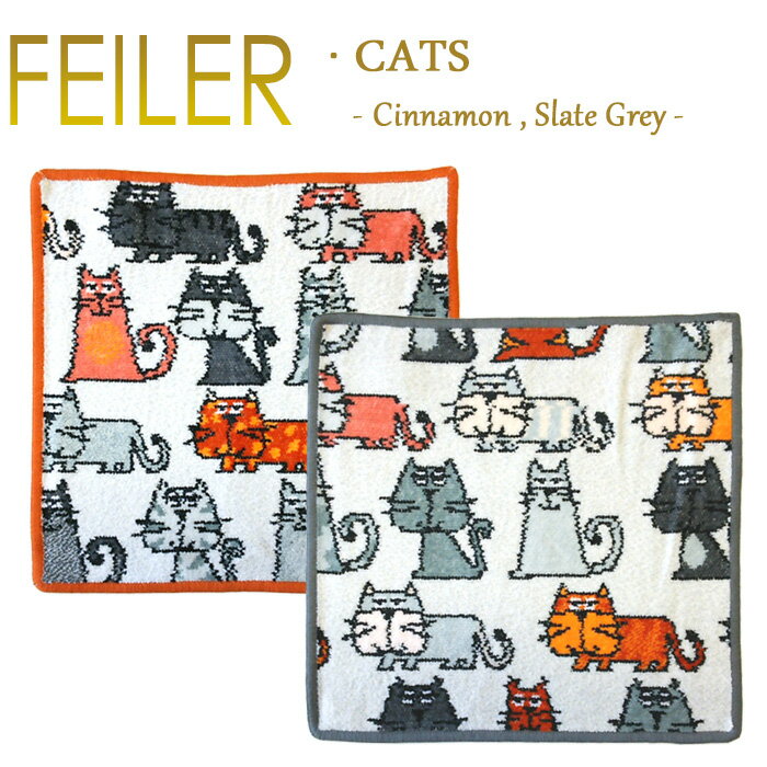 フェイラー メール便 送料無料 Feiler フェイラー 【 30cm キャッツ ( キャット ) 】 タオルハンカチ 猫 CATS Wash Cloth シュニール織