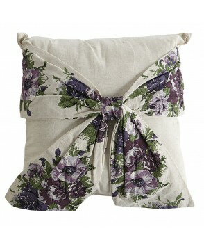 【Jessie Steele】ジェシースティール リボン ピロー クッション ビンテージフローラルパープル 81-js-..