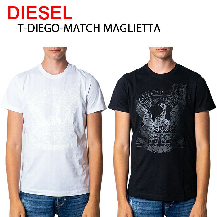 ディーゼル Tシャツ 半袖 00SK73 R091B メンズ 丸首 クルーネック T-DIEGO-MATCH MAGLIETTA
