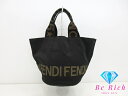 フェンディ FENDI ハンドバッグ トートバッグ イタリア 1925 ロゴ ハンドル 黒 茶 ブラック ブラウン ナイロン キャンバス バケツ型 ショルダーバッグ 鞄 【中古】【送料無料】 bk8656