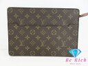ルイ ヴィトン ポシェット オム モノグラム M51795 ブラウン 茶 PVC レザー セカンドバッグ LOUIS VUITTON 【中古】【送料無料】 bk...