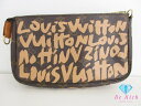 ルイ ヴィトン LOUIS VUITTON アクセサリー ポーチ モノグラム グラフィティ ポシェット アクセソワール M92193 ピーチ ブラウン 茶 ロゴ...