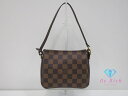ルイ ヴィトン LOUIS VUITTON トゥルース メイクアップ N51982 ダミエ エベヌ 茶 ブラウン PVC レザー アクセサリー ポーチ 化粧 ハンドバッグ 【中古】【送料無料】 bk9805(4)