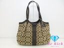 コーチ COACH トートバッグ ショルダーバッグ F28503 シグネチャー ベージュ ブラウン 茶 ロゴ ハンドバッグ 鞄 【中古】【送料無料】 bk880...