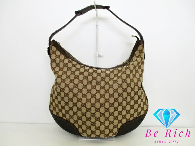 グッチ GUCCI ワン ショルダーバッグ 162882 GG ロゴ ベージュ 茶 キャンバス レザー ハンドバッグ 鞄 【中古】【送料無料】 bk9125