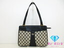 グッチ GUCCI トートバッグ 86.02.021 GG スプリーム PVC レザー ロゴ ネイビー 紺 ハンドバッグ ショルダーバッグ 【中古】【送料無料】...