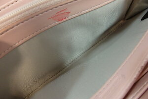 コーチ☆COACH☆シグネチャー☆パヴェ☆ハート☆チャーム☆アコーディオンジップアラウンド☆46408☆ラウンドファスナー☆長財布☆ライトカーキ×ピンク☆キャンバス×レザー☆札入れ☆小銭入れ☆ウォレット☆財布☆レディース【中古】bs1189