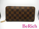 ルイ ヴィトン LOUIS VUITTON 二つ折り財布 ダミエ ジッピーウォレット N60015 エベヌ ラウンド ファスナー 長財布 ロング ウォレット 【中古】【送料無料】 bs3138