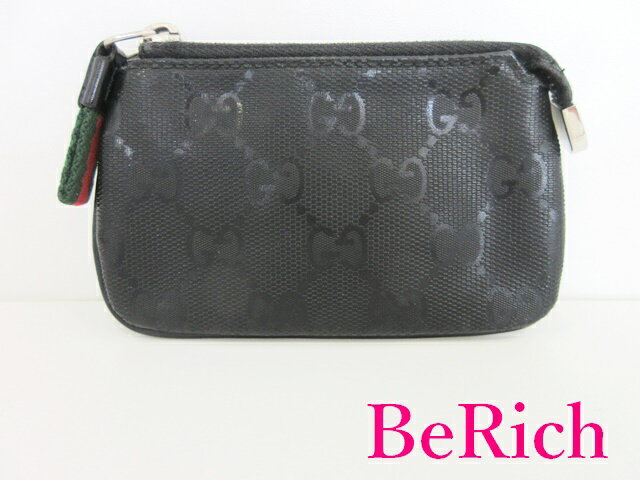 グッチ GUCCI GG インプリメ 269361 キーリング 付 コインケース コインパース 小銭入れ ブラック 黒 PVC ロゴ コンパクト ウォレット 【中古】【送料無料】 bs3381
