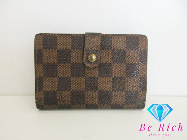 ルイ ヴィトン LOUIS VUITTON がま口 二つ折り財布 ダミエ ポルト モネ ビエ ヴィエノワ N61664 エベヌ LV ロゴ 中財布 ミディアム コンパクト ウォレット ブラウン 茶 【中古】【送料無料】 bs3591