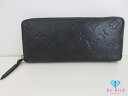 ルイ ヴィトン LOUIS VUITTON ポルトフォイユ クレマンス M60171 モノグラム アンプラント レザー 黒 ノワール ロゴ 二つ折り ラウンドファスナー長財布【中古】【送料無料】 bs4141(4)