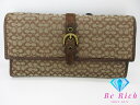 コーチ COACH 三つ折り財布 長財布 ミニ シグネチャー チェックブック 付 396745 ブラウン 茶 キャンバス レザー ロゴ 二つ折り財布 ロング ウ...