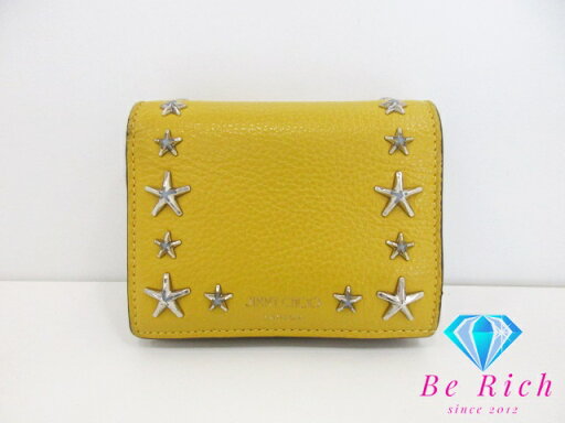 ジミーチュウ JIMMY CHOO 二つ折り財布 UUF211 HANNE イエロー 黄 レザー ロゴ 中財布 ミディアム コンパクト ウォレット スター 星 スタッズ HANNE 【中古】【送料無料】 bs3727 ジミーチュウ JIMMY CHOO 二つ折り財布 UUF211 HANNE イエロー 黄 レザー ロゴ 中財布 ミディアム コンパクト ウォレット スター 星 スタッズ HANNE 【中古】【送料無料】 bs3727