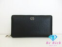 グッチ GUCCI 二つ折り財布 ラウンド ファスナー 長財布 473928 ドリアン 黒 ブラック レザー ロゴ ロング ウォレット 【中古】【送料無料】bs...