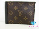 ルイ ヴィトン LOUIS VUITTON モノグラム マカサー ポルトフォイユ ミンドロ M60411 二つ折り財布 茶 ブラウン PVC レザー LV ロゴ ロング ウォレット 【中古】【送料無料】 bs3819