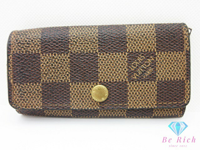 ルイ ヴィトン LOUIS VUITTON 4連 キーケース ダミエ ミュルティクレ 4 N62631 エベヌ ブラウン 茶 LV ロゴ キーホルダー アクセサリー 小物 【中古】【送料無料】 bc2375