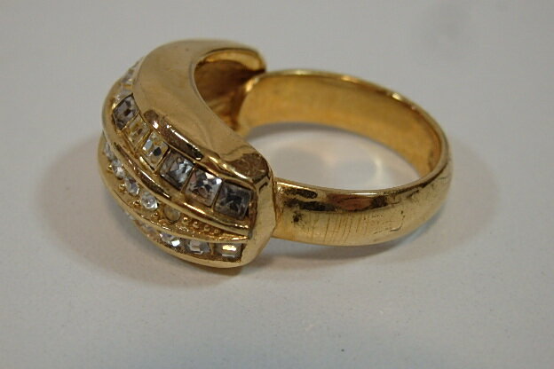 【楽天市場】クリスチャンディオール Christian Dior C.Dior リング 指輪 ラインストーン パヴェ ゴールド クリア フリー