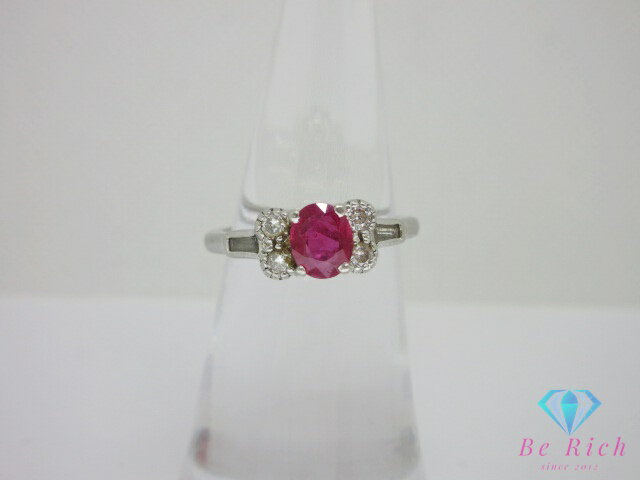 【中古】Pt900プラチナルビー0...