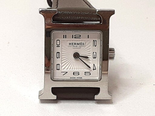 エルメス HERMES Hウォッチ ミニ HH1.110 レディース 腕時計 白 ホワイト ダーク ブラウン 濃茶 SS レザー ブレス ロゴ アナログ クォーツ QZ ウォッチ 【中古】【送料無料】 bt3198 エルメス HERMES Hウォッチ ミニ HH1.110 レディース 腕時計 白 ホワイト ダーク ブラウン 濃茶 SS レザー ブレス ロゴ アナログ クォーツ QZ ウォッチ 【中古】【送料無料】 bt3198