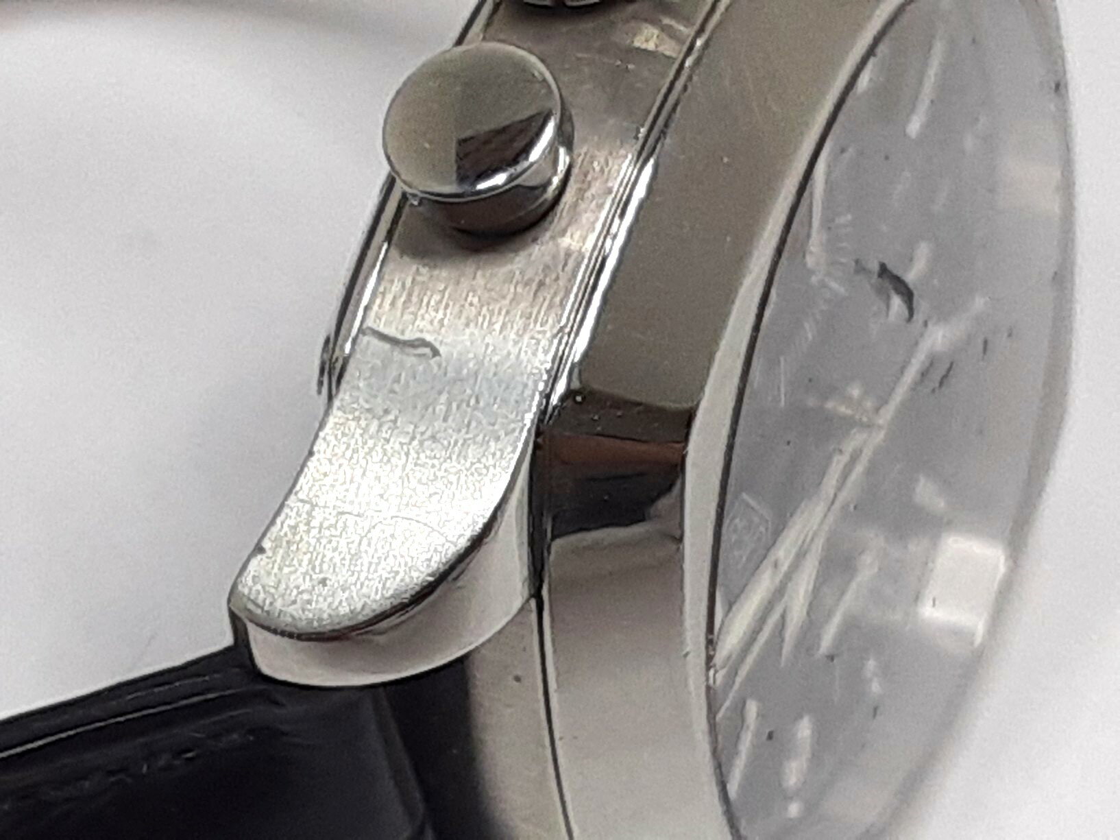 タグホイヤー TAG HEUER モンツァ クロノグラフ デイト 自動巻き メンズ 腕時計 CR2110.FC6161 クッション 黒 ブラック SS レザー ブレス ロゴ アナログ AT オートマ ウォッチ 復刻 モデル 【中古】【送料無料】 bt3263