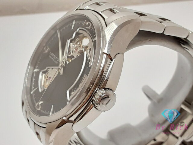 ハミルトン HAMILTON ジャズマスター ビューマチック オープンハート 自動巻き メンズ 腕時計 H325651 ブラック 黒 シルバー SS ブレス ロゴ アナログ オートマ AT ウォッチ Jazzmaster Viewmatic 【中古】【送料無料】 bt3343