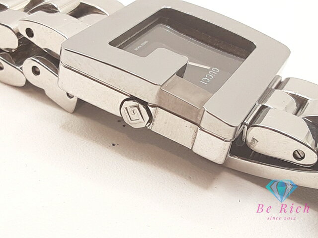 グッチ GUCCI レディース 腕時計 3600L G ロゴ スクエア モチーフ 黒 ブラック シルバー SS ブレス アナログ クォーツ QZ ウォッチ 【中古】【送料無料】 bt3399