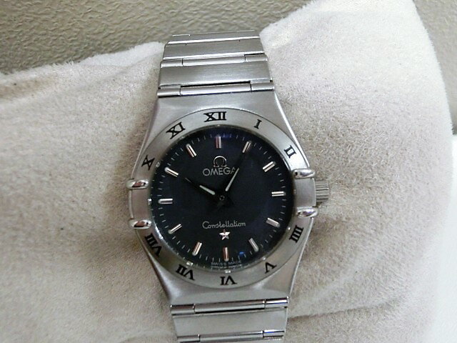 美品 オメガ コンステレーション 1572.40 ブルー文字盤 SS クォーツ レディース 腕時計  ...