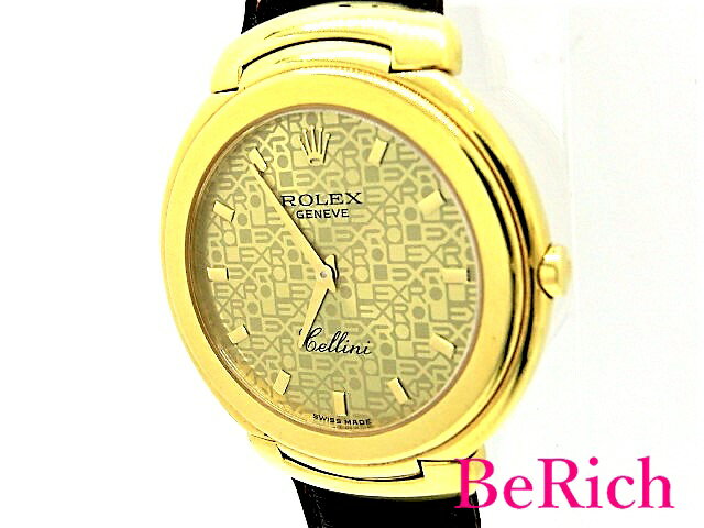 OH済 ロレックス チェリーニ 6623 E番 メンズ 腕時計 クォーツ K18YG/レザー ゴールド文字盤 ROLEX 【中古】【送料無料】 bt2081