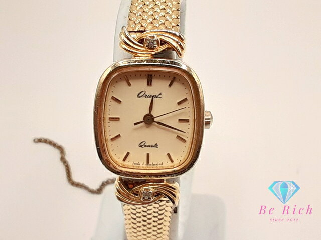 オリエント ORIENT レディース 腕時計 D85535-40 ゴールド SS GP ブレス ロゴ アナログ クォーツ QZ ウォッチ 【中古】【送料無料】 ht5444
