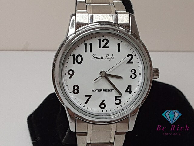楽天BeRich 楽天市場支店スマート スタイル Smart Style メンズ 腕時計 SSW-003A 白 ホワイト シルバー SS ブレス アナログ クォーツ QZ ウォッチ 【中古】【送料無料】 ht5684