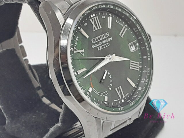 シチズン CITIZEN エクシード エコ ドライブ ライト イン ブラック GPS 衛星 電波 ダイレクト フライト メンズ 腕時計 デイト CC3057-57W チタニウム ソーラー アナログ クォーツ QZ ウォッチ EXCEED Eco-Drive 【中古】【送料無料】 ht5998