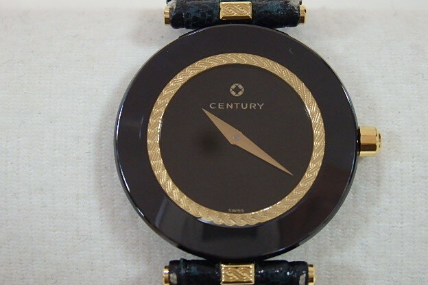 センチュリー CENTURY タイムジェム TIME GEMS レディース腕時計 602.4.G.54.18.10 SS×レザー サファイヤガラス ブラック 黒 文字盤 クォーツ ウォッチ 時計 メンズ 婦人 レディース 【中古】【送料無料】ht1687