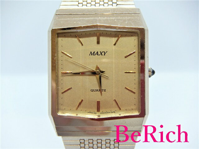 MAXY マキシ メンズ 腕時計 X55532-40 ゴールド 文字盤 SS アナログ クォーツ ウォッチ 【中古】【送料無料】 ht3428