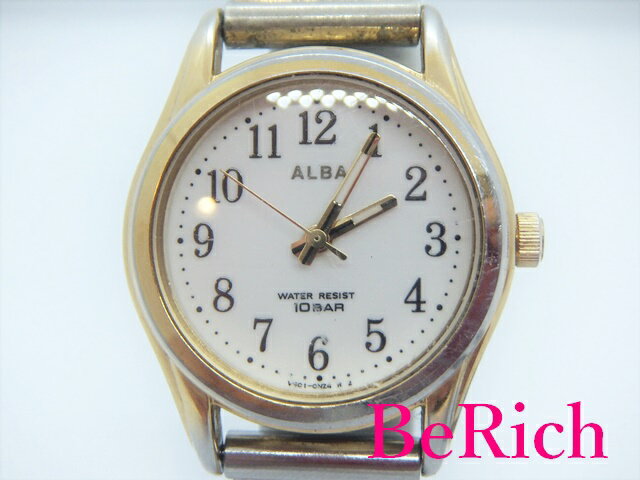 セイコー SEIKO アルバ ALBA レディース 腕時計 V501-0EP0 白 ホワイト 文字盤 SS ゴールド アナログ QZ ウォッチ 【中古】【送料無料】 ht3906