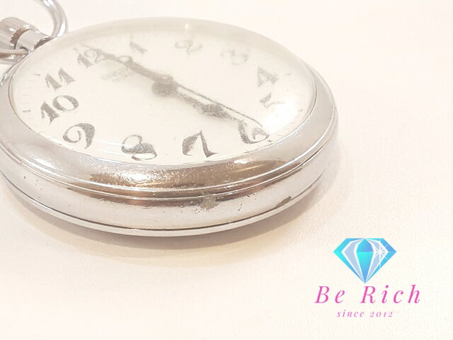 セイコー SEIKO 懐中時計 ポケット ウォッチ 7550-0010 白 ホワイト シルバー SS メッキ アナログ クォーツ QZ 時計 鉄道時計 【中古】【送料無料】 ht6234