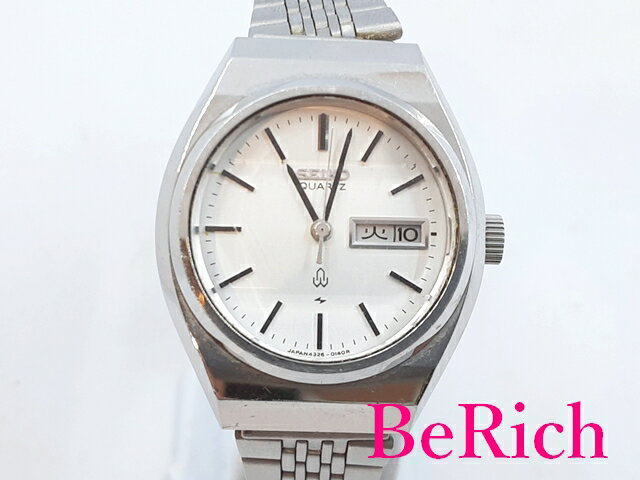 セイコー SEIKO レディース 腕時計 デイデイト 4326-0100 白 ホワイト 文字盤 SS ブレス クォーツ QZ ウォッチ 【中古】【送料無料】 ht4674