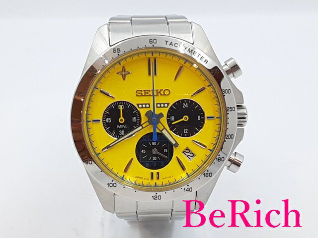 美品 セイコー SEIKO IEI 923形 ドクターイエロー 運行 20周年 記念 ウォッチ 8T63-01E0 クロノグラフ メンズ 腕時計 SS ブレス アナログ クォーツ QZ 鉄道 【中古】【送料無料】 ht4903のサムネイル
