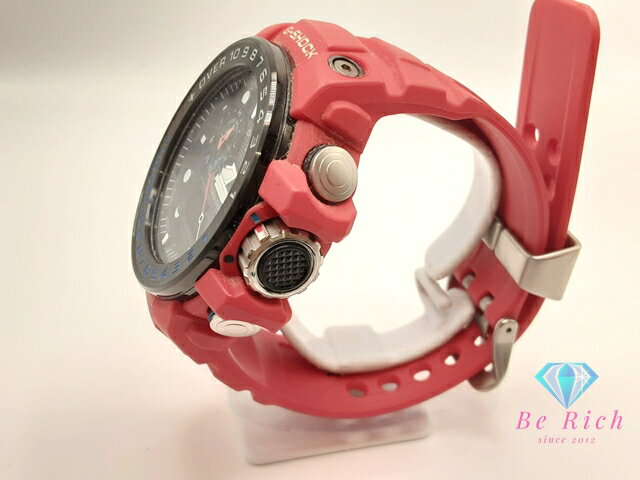 カシオ CASIO G-SHOCK ガルフマスター GWN-1000RD 電波 ソーラー メンズ 腕時計 アナデジ 黒 ブラック レッド 赤 SS ラバー ブレス ロゴ アナログ クオーツ QZ ウォッチ ジー ショック GULFMASTER 【中古】【送料無料】 ht5533