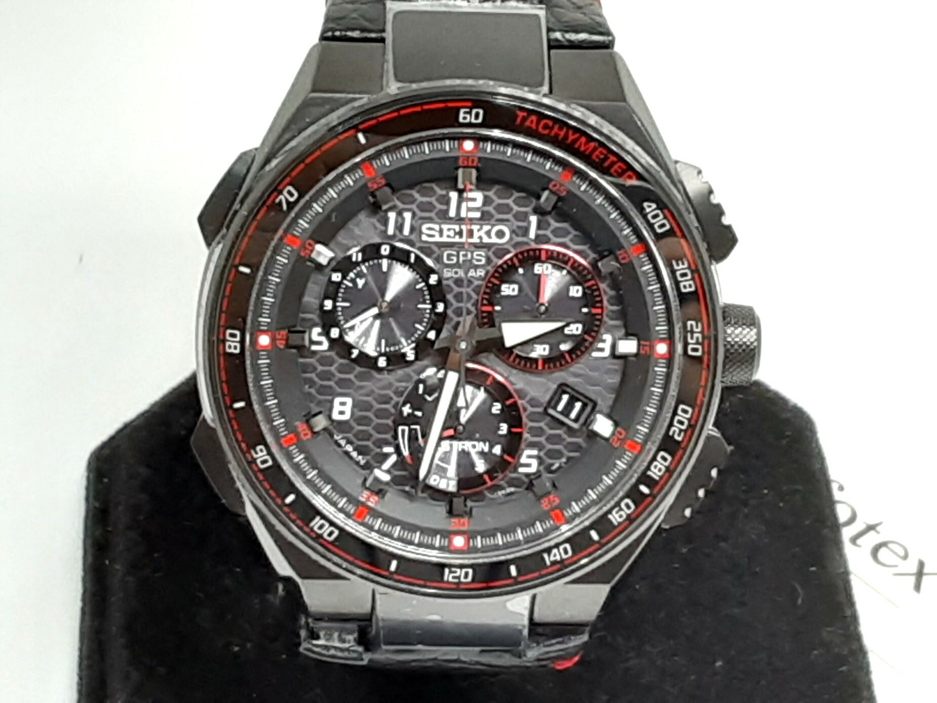 美品 セイコー SEIKO アストロン ホンダ NSX コラボ 限定 モデル GPS ソーラー メンズ 腕時計 デイト SBXB165 8X82-0AS0 黒 ブラック チタニウム チタン ブレス アナログ クオーツ QZ ウォッチ ASTRON Honda 【中古】【送料無料】 ht5749