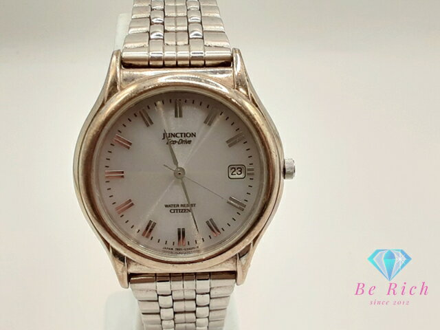 シチズン CITIZEN ジャンクション エコ ドライブ メンズ 腕時計 デイト 7821-L16975 ソーラー グレー シルバー SS ブレス アナログ クォーツ QZ ウォッチ JUNCTION 【中古】【送料無料】 ht6162
