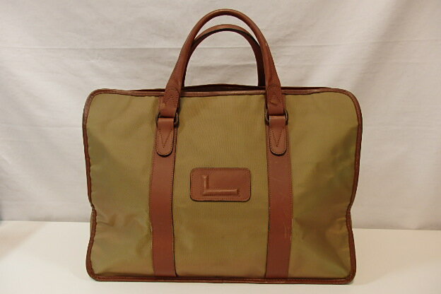 ランセル LANCEL ボストンバッグ カーキ×ブラウン 茶 ナイロン×レザー ハンドバッグ ビジネスバッグ 手提げ バッグ 紳士 メンズ レディース 【中古】【送料無料】h1683のサムネイル