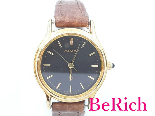 レイヤード RAYARD レディース 腕時計 RY86 ラウンド 黒 ブラック 文字盤 SS レザー ブレス クォーツ QZ ウォッチ 【中古】【送料無料】 ht4825